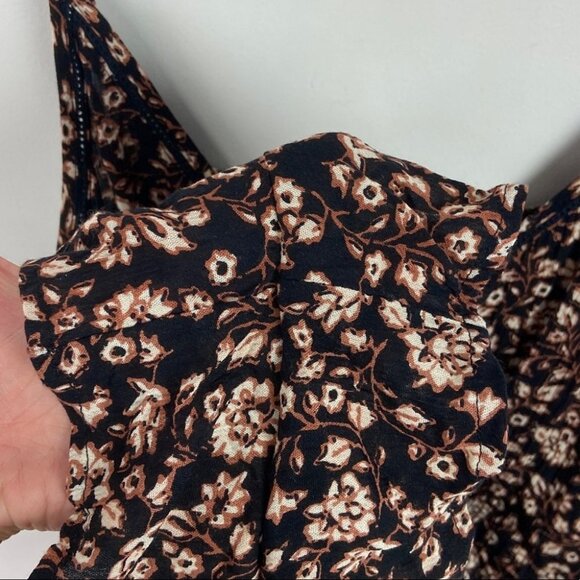 Revolve Ditzy Floral Romper Playsuit Size Large Brown Black Boho Festival Amuse - Picture 9 of 11
